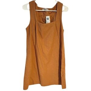 NWT Abercrombie & Fitch Linen Blend Square neck Mini Shirt Dress